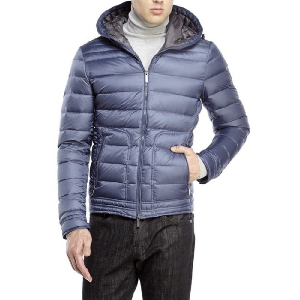 $866 NWT | VERRI | Blue Hooded Down Puffer Jacket